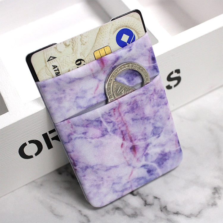Marble Pattern Road Stretch Phone Back Plastic Card Holder Sticky Phone Clip(Black) - Card & Passport Bags by PMc TechLife | Online Shopping South Africa | PMc TechLife | Buy Now Pay Later Mobicred