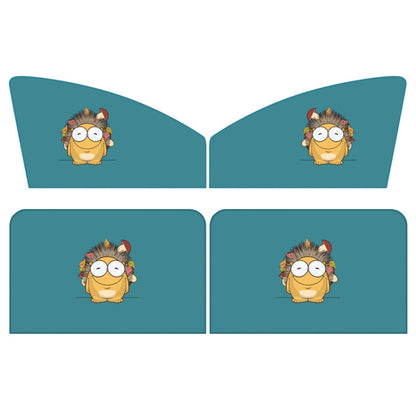 4 PCS / Set Car Window Magnet Sunshade Curtain Heat Insulation Sun Block(Hedgehog) - Sound & Heat Insulation Cotton by PMC Jewellery | Online Shopping South Africa | PMC Jewellery | Buy Now Pay Later Mobicred