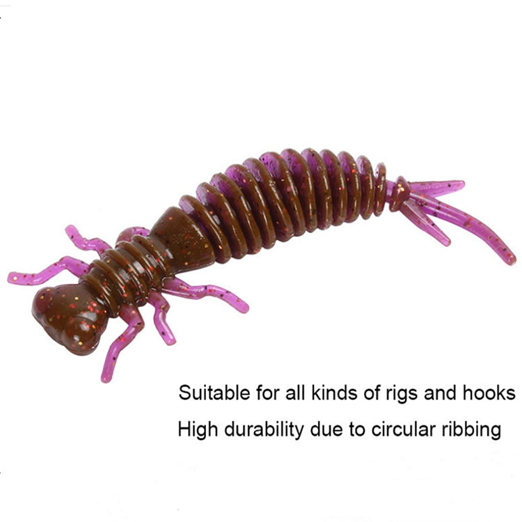 15 PCS 8-color Larvae Silicone Soft Bait Lure Bait, Size:75MM(Blue) - Fishing Lures by PMC TechLife | Online Shopping South Africa | PMC TechLife