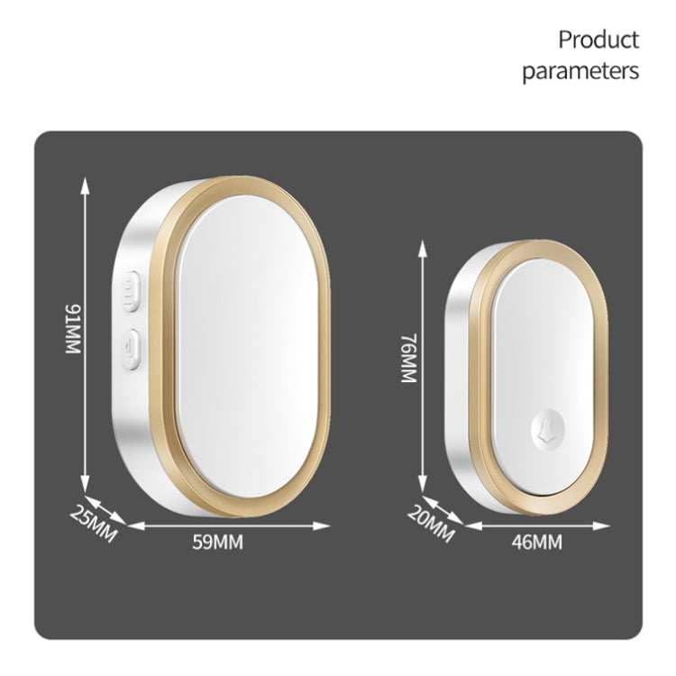 CACAZI A99 Home Smart Remote Control Doorbell Elderly Pager, Style:US Plug(Golden) - Wireless Doorbell by CACAZI | Online Shopping South Africa | PMC Jewellery | Buy Now Pay Later Mobicred