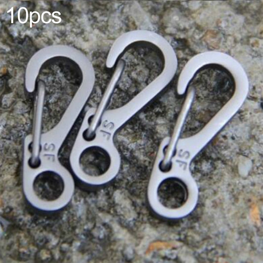 10 PCS SF Version Simple Mini Spring Hanging Buckle Keychain Buckle, Suitable for within 5mm Umbrella Rope(Gun Color) - Mountaineering Outfit by PMC Jewellery | Online Shopping South Africa | PMC Jewellery | Buy Now Pay Later Mobicred