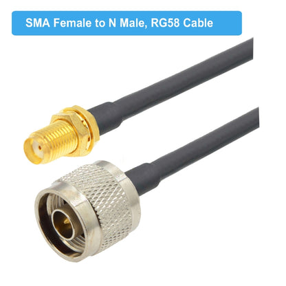 SMA Female To N Male RG58 Coaxial Adapter Cable, Cable Length:10m - Connectors by PMC Jewellery | Online Shopping South Africa | PMC Jewellery | Buy Now Pay Later Mobicred