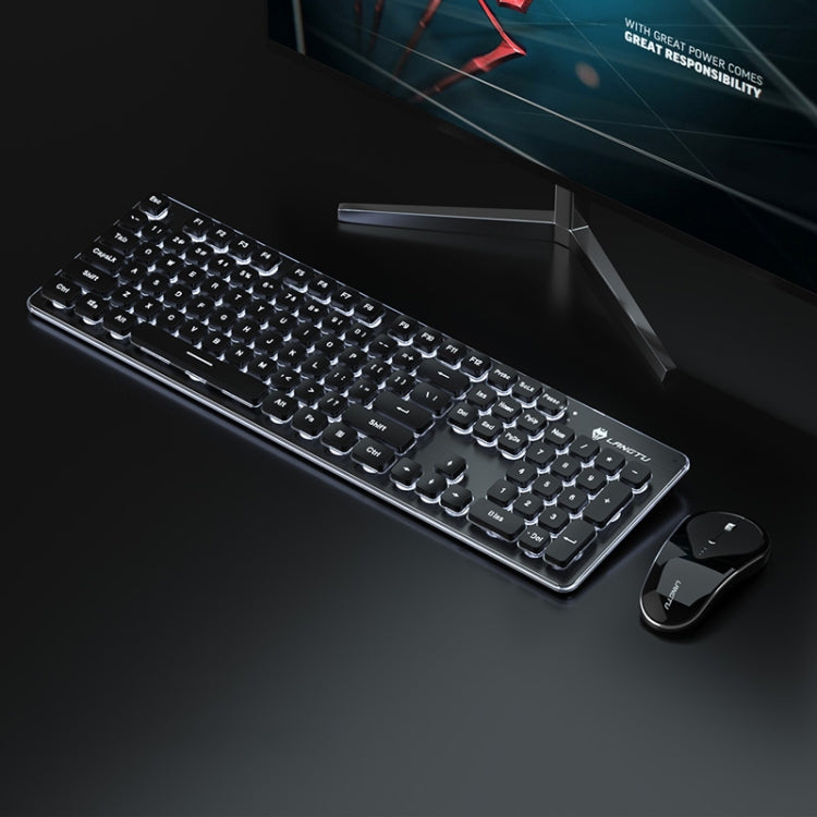 LANGTU LT600 Silent Office Punk Keycap Wireless Keyboard Mouse Set(Black) - Wireless Keyboard by LANGTU | Online Shopping South Africa | PMC Jewellery | Buy Now Pay Later Mobicred