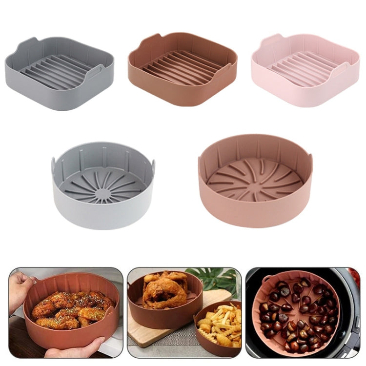 Air Fryer Silicone Grill Pan Accessories, Size: Round 19 cm(Pink) - Baking mat & Bakewares by PMc TechLife | Online Shopping South Africa | PMc TechLife | Buy Now Pay Later Mobicred