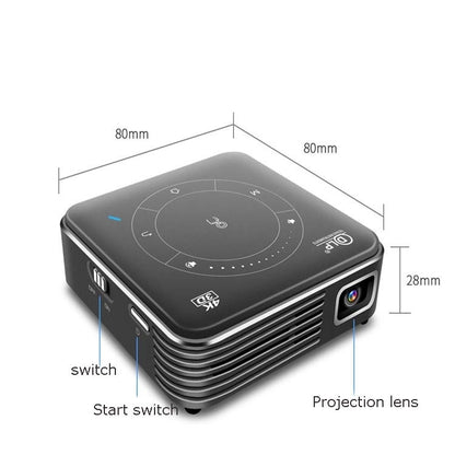 P11 4K HD DLP Mini 3D Projector 4G + 32G Smart Micro Convenient Projector, Style:UK Plug(Black) - Mini Projector by PMC Jewellery | Online Shopping South Africa | PMC Jewellery | Buy Now Pay Later Mobicred