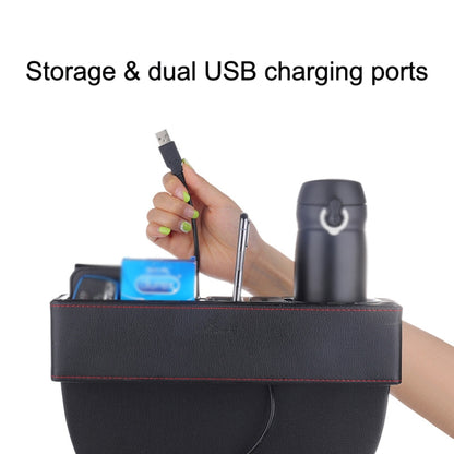 SUSISUN SNH010 Car Seat Gap Storage Box, Style:Positive Drive USB Charging(Apricot) - Stowing Tidying by SUSISUN | Online Shopping South Africa | PMC Jewellery | Buy Now Pay Later Mobicred