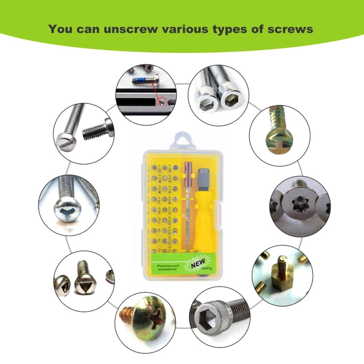 32-in-1 CRV Steel Mobile Phone Disassembly Repair Tool Multi-function Combination Screwdriver Set(Yellow) - free shipping - PMC TechLife - Order now!