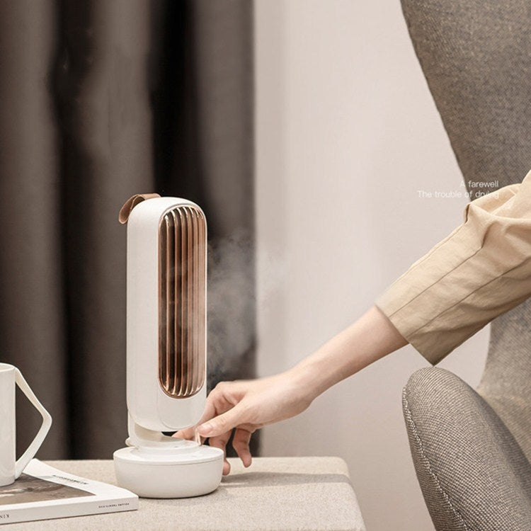 Retro Humidification Tower Fan USB Leafless Fan Water Cooling Spray Humidification Desktop Fan Cooler(White) - Electric Fans by PMC Jewellery | Online Shopping South Africa | PMC Jewellery | Buy Now Pay Later Mobicred