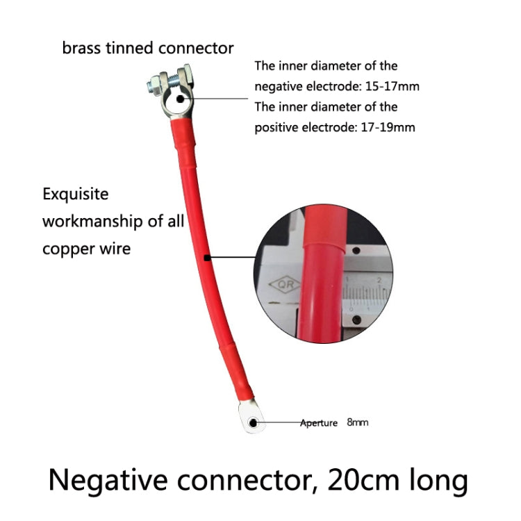 GSA-001 Car Ground Wire Battery Pile Head  Extension Cord Battery Connection Line 20cm(Negative) - Booster Cable & Clip by PMC Jewellery | Online Shopping South Africa | PMC Jewellery | Buy Now Pay Later Mobicred