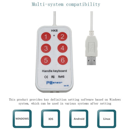 HK-6 6 Keys Custom PS Shortcut Keys Medical Ultrasound Acquisition USB Keypad, Cable Length: 2m - Wired Keyboard by PMC Jewellery | Online Shopping South Africa | PMC Jewellery | Buy Now Pay Later Mobicred