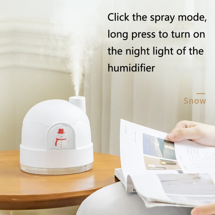 ZAY-H006 Plug-in Snowman Humidifier Night Light USB Mute Cute Desktop Air Mini Atomizer Air Humidifier(White) - free shipping - PMC TechLife - Order now!