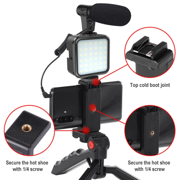 KIT-01LM 3 in 1 Video Shooting LED Light Portable Tripod Live Microphone, Specification:USB Charging Model - Selfie Sticks by PMC Jewellery | Online Shopping South Africa | PMC Jewellery | Buy Now Pay Later Mobicred