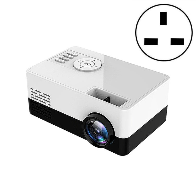 S261/J16 Home Mini HD 1080P Portable LED Projector, Support TF Card / AV / U Disk, Plug Specification:UK Plug(White Black) - Mini Projector by PMC Jewellery | Online Shopping South Africa | PMC Jewellery | Buy Now Pay Later Mobicred