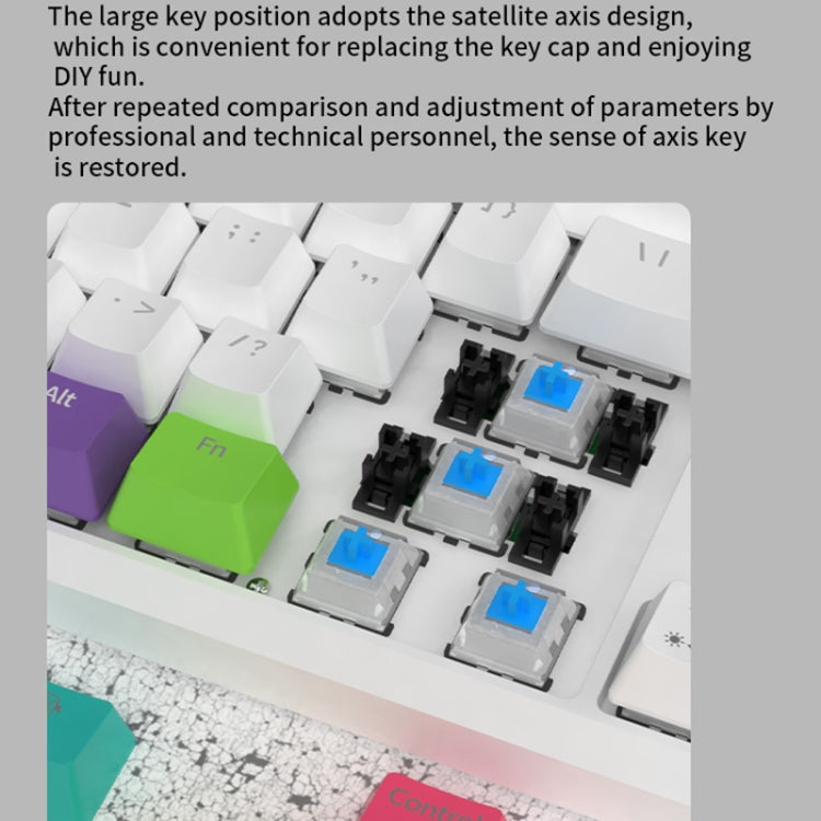 Ajazz K870T 87-keys Wired Bluetooth + Type-C Rechargeable Mechanical Keyboard  Mini RGB Backlit Keyboard, Cable Length: 1.6m(Tea Shaft) - Wired Keyboard by Ajazz | Online Shopping South Africa | PMC Jewellery | Buy Now Pay Later Mobicred