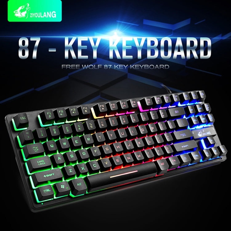 ZIYOULANG K16 87 Keys Colorful Mixed Light Gaming Notebook Manipulator Keyboard, Cable Length: 1.5m - Wired Keyboard by FREEDOM-WOLF | Online Shopping South Africa | PMC Jewellery | Buy Now Pay Later Mobicred