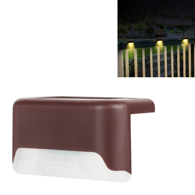 4 PCS Solar Railing Light Staircase Light Outdoor Waterproof LED Step Light Garden Decoration Landscape Light, Warm White Light(Brown) - Street Lights by PMC Jewellery | Online Shopping South Africa | PMC Jewellery