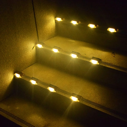 4 PCS Solar Railing Light Staircase Light Outdoor Waterproof LED Step Light Garden Decoration Landscape Light, Warm White Light(Brown) - Street Lights by PMC Jewellery | Online Shopping South Africa | PMC Jewellery