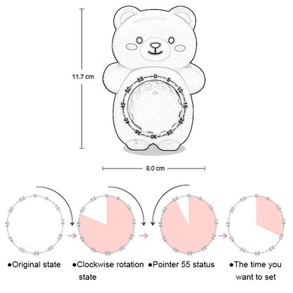 Cartoon Bear Timer Kitchen Gadget Mechanical Timer(Pink) - Digital Countdown by PMC Jewellery | Online Shopping South Africa | PMC Jewellery | Buy Now Pay Later Mobicred