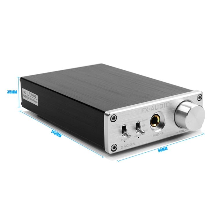 FX-AUDIO DAC-X6 Fever HiFi Fiber Coaxial USB Amp Digital Audio DAC Decoder 24BIT/192(Silver) -  by FX-AUDIO | Online Shopping South Africa | PMC Jewellery | Buy Now Pay Later Mobicred