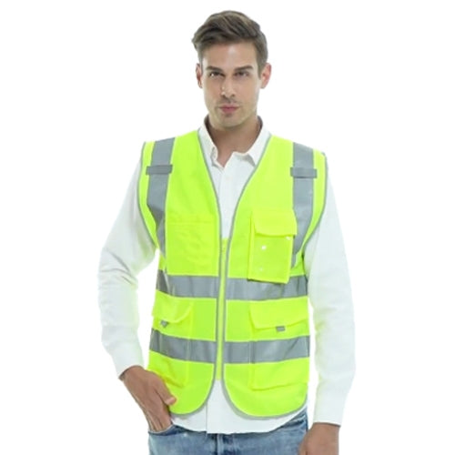 Multi-pockets Safety Vest Reflective Workwear Clothing, Size:XXL-Chest 130cm(Yellow) - Reflective Safety Clothing by PMC Jewellery | Online Shopping South Africa | PMC Jewellery | Buy Now Pay Later Mobicred