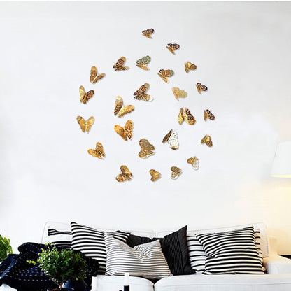 3D Wallpaper Home Decoration Hollow Butterfly Fridge Wall Stickers(Hollow Butterfly A type Silver) - Ornaments by PMC Jewellery | Online Shopping South Africa | PMC Jewellery