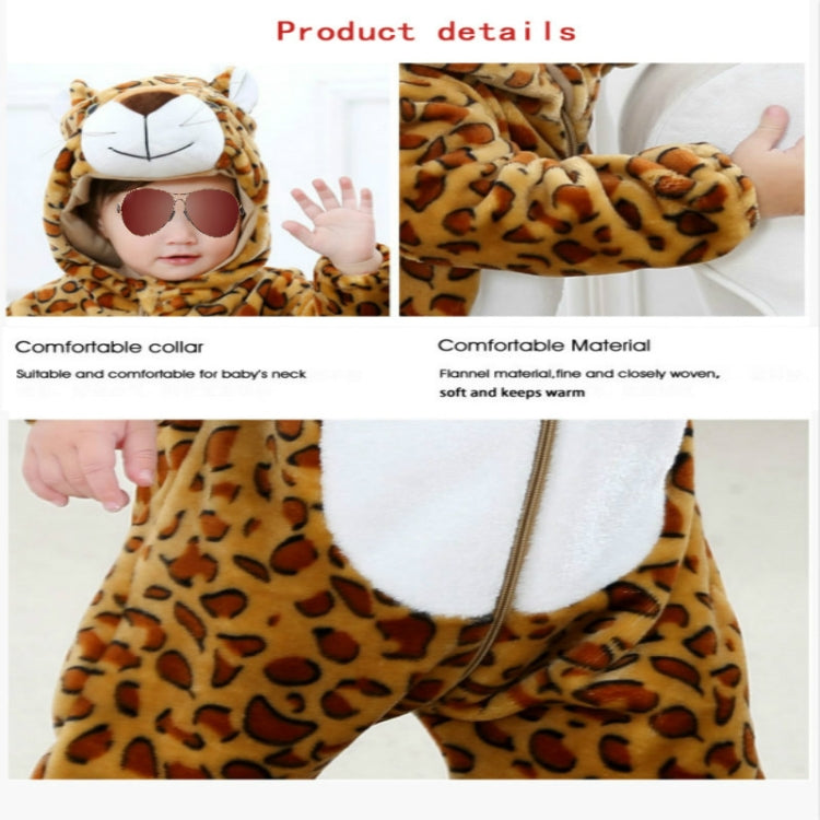 Babies Cartoon Animal Shape Flannel Jumpsuit Romper, Size:100CM(Leopard) - Baby Clothing by PMC Jewellery | Online Shopping South Africa | PMC Jewellery | Buy Now Pay Later Mobicred