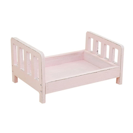 100 Days Old Wooden Bed For Newborns Children Photography Props(Pink) - Baby Photo Props by PMC Jewellery | Online Shopping South Africa | PMC Jewellery | Buy Now Pay Later Mobicred