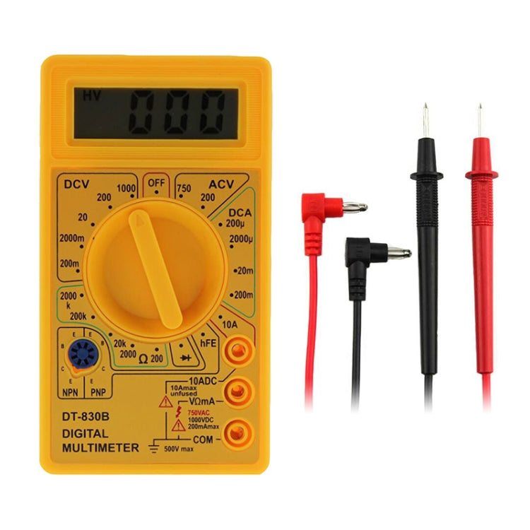 DT-830B Handheld Digital Multimeter Ammeter Voltmeter Digital Display Universal Tester Meter(Yellow) - Voltage Detector by PMC Jewellery | Online Shopping South Africa | PMC Jewellery | Buy Now Pay Later Mobicred