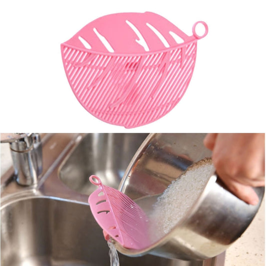 Leaf Shaped Rice Wash Gadget Noodles Beans Colanders Strainers Cleaning Tool, Size:10.5x14.5cm(Pink) - Cleaning Tools by PMC Jewellery | Online Shopping South Africa | PMC Jewellery | Buy Now Pay Later Mobicred