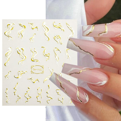 TH-1111 10pcs Frosted Transparent Back Adhesive Bronzing Smudged Nail Art Sticker - Nail Stickers by PMC Jewellery | Online Shopping South Africa | PMC Jewellery | Buy Now Pay Later Mobicred