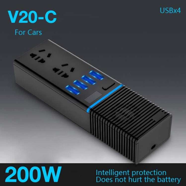 Car Inverter 12v/24v To 220v Household Power Converter Multi-Function Car Socket, Specification:V20-C For Cars - Others by PMC Jewellery | Online Shopping South Africa | PMC Jewellery | Buy Now Pay Later Mobicred