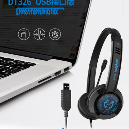 DANYIN DT326 Head-mounted Desktop Computer Children Learning Wire Headset with Microphone, Cable Length:1.8m, Style:USB(White) - Multimedia Headset by Danyin | Online Shopping South Africa | PMC Jewellery | Buy Now Pay Later Mobicred