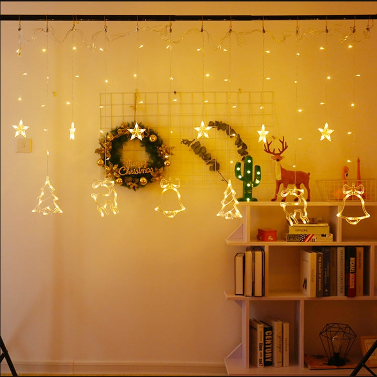 LED Curtain Lights Christmas Decoration Bell And Deer String Lights, Power Supply:USB & Battery Box(Warm White Light) - Christmas Decoration Lamps by PMc TechLife | Online Shopping South Africa | PMc TechLife | Buy Now Pay Later Mobicred