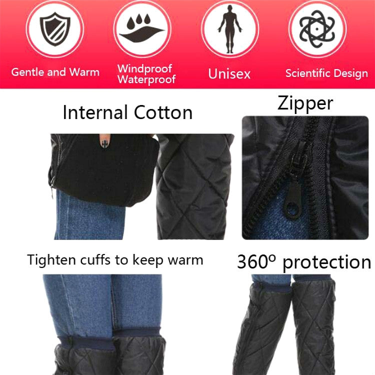 Electric Bike Winter Outdoor Riding Windproof Cold Protection Plus Velvet Warm Leg Guard Knee Pads, Style:70cm Black - Protective Gear by PMC Jewellery | Online Shopping South Africa | PMC Jewellery | Buy Now Pay Later Mobicred