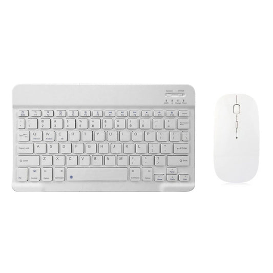 YS-001 7-8 inch Tablet Phones Universal Mini Wireless Bluetooth Keyboard, Style:with Bluetooth Mouse(White) - Universal Keyboard by PMC Jewellery | Online Shopping South Africa | PMC Jewellery