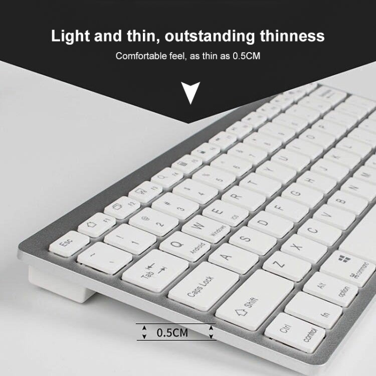 X5 Ultra-Thin Mini Wireless Keyboard + Wireless Mouse Set, Support Win / Android / IOS System(Silver) - Universal Keyboard by PMC TechLife | Online Shopping South Africa | PMC TechLife