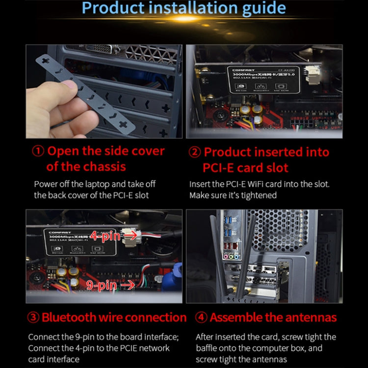 COMFAST Gaming Game 3000Mbps Gigabit Dual-Frequency Wireless Desktop Computer PCIE Wireless Network Card, Coverage: AX200 PRO - free shipping - PMC Jewellery - Order now!