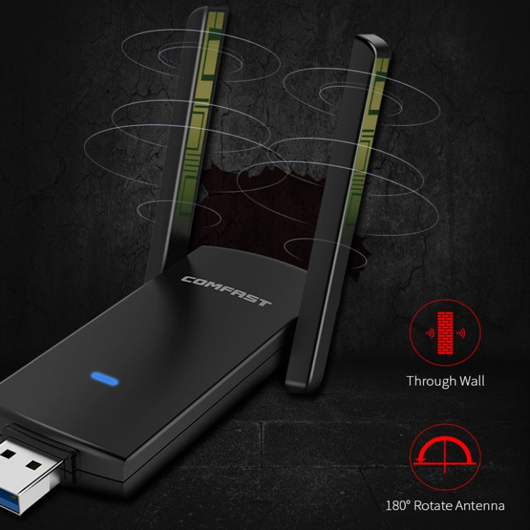 COMFAST CF-924AC V2 1200Mbps Dual Frequency Gigabit USB Computer WIFI Receiver High Power Wireless Network Card - USB Network Adapter by COMFAST | Online Shopping South Africa | PMC Jewellery | Buy Now Pay Later Mobicred