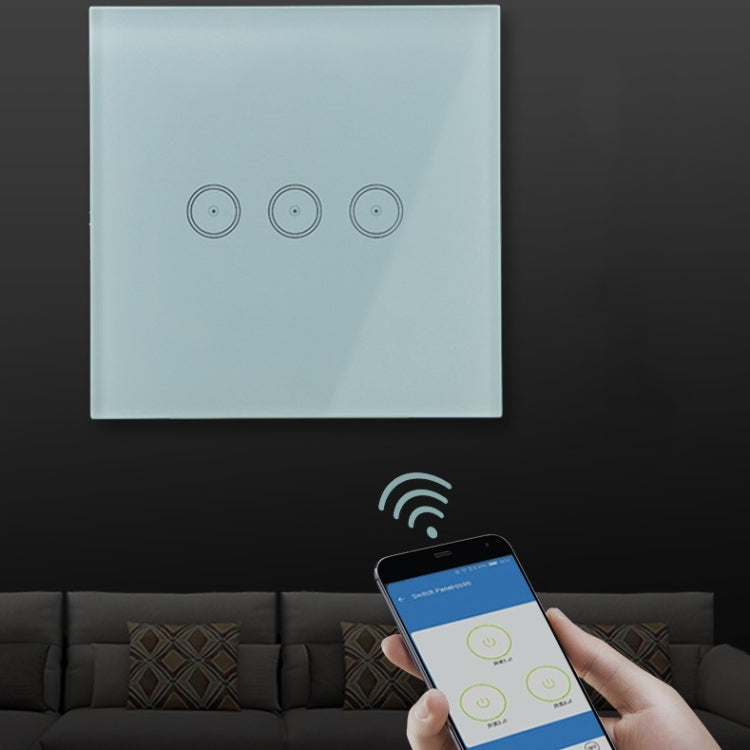 Wifi Wall Touch Panel Switch Voice Control Mobile Phone Remote Control, Model: White 2 Gang (Single Firewire Zigbee) - free shipping - PMC Jewellery - Order now!