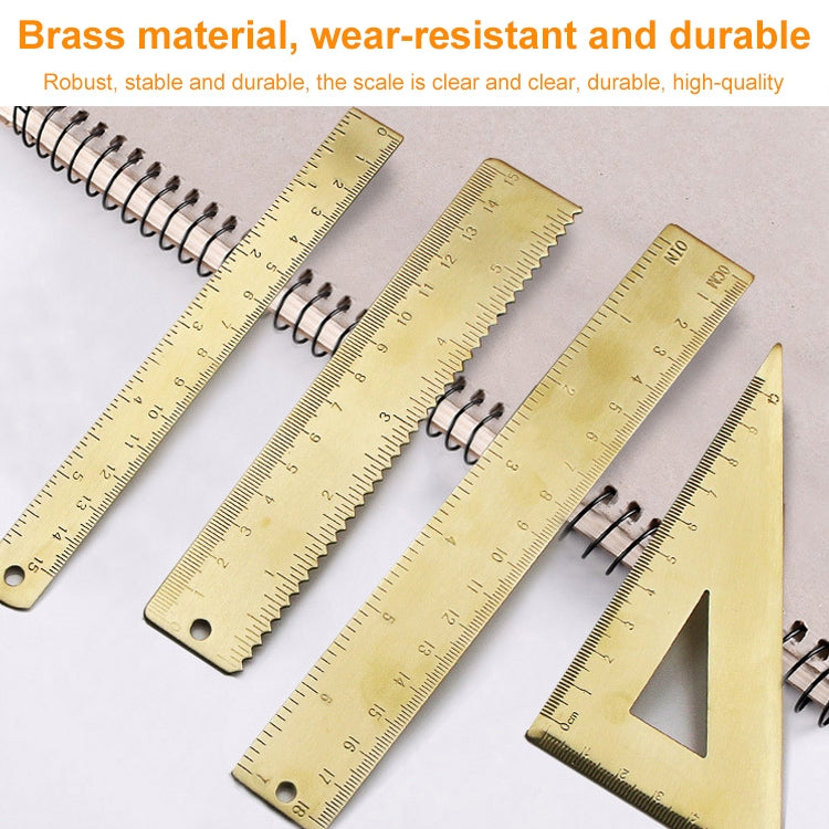 Brass Retro Drawing Ruler Measuring Tools, Model: 0-15cm Ruler - Rulers by PMC Jewellery | Online Shopping South Africa | PMC Jewellery