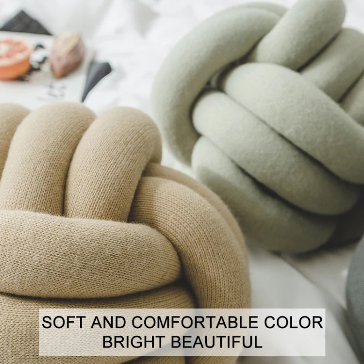 Hand-Made Knotted Ball Pillow, Size: Diameter: 25~30cm(Camel Grey) - free shipping - PMC TechLife - Order now!