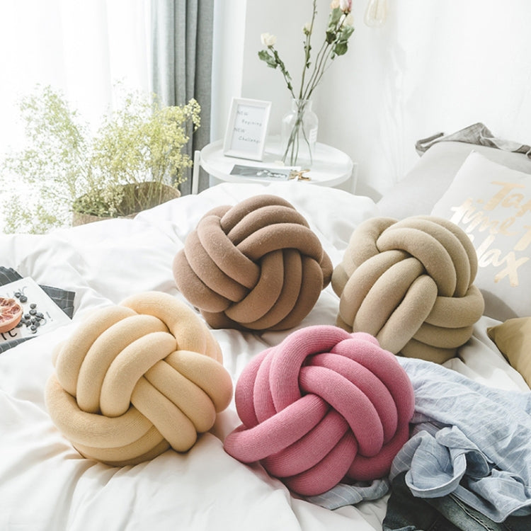 Hand-Made Knotted Ball Pillow, Size: Diameter: 25~30cm(Camel Grey) - free shipping - PMC TechLife - Order now!