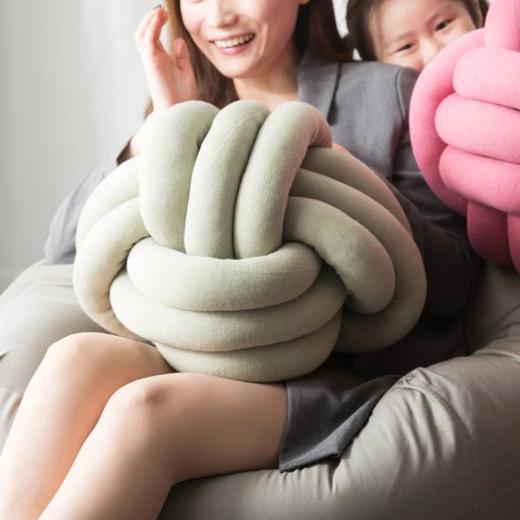 Hand-Made Knotted Ball Pillow, Size: Diameter: 25~30cm(Camel Grey) - free shipping - PMC TechLife - Order now!