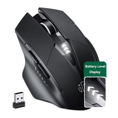 Inphic A1 6 Keys 1000/1200/1600 DPI Home Gaming Wireless Mechanical Mouse, Colour: Black Wireless+Bluetooth 4.0+Bluetooth 5.0 - Wireless Mice by Inphic | Online Shopping South Africa | PMC Jewellery | Buy Now Pay Later Mobicred