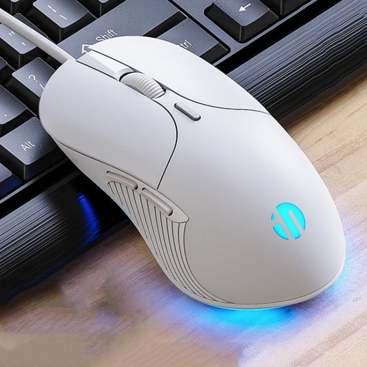 Inphic PB1 Business Office Mute Macro Definition Gaming Wired Mouse, Cable Length: 1.5m, Colour: Matte White Breathing Light - Wired Mice by Inphic | Online Shopping South Africa | PMC Jewellery | Buy Now Pay Later Mobicred