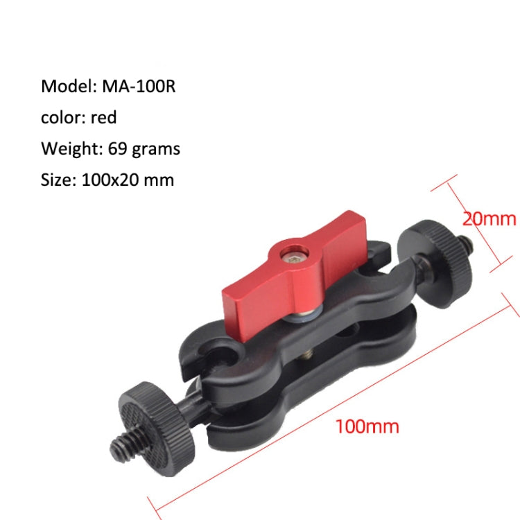 MA-100R Red YJ Magic Arm Bracket Mount 1/4 inch Ball Head Magic Arm - Camera Gimbal by PMC Jewellery | Online Shopping South Africa | PMC Jewellery