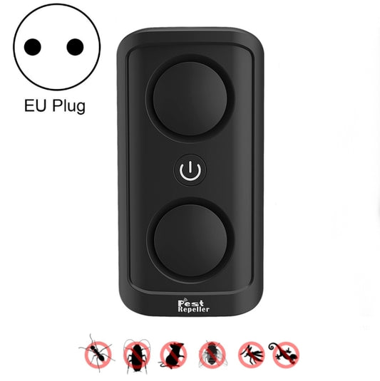 BG302 Dual-Speaker Intelligent Frequency Conversion Mosquito Repellent Ultrasonic Insect Repellent, Product specifications:  EU Plug 220V(Black) - Repellents by PMC Jewellery | Online Shopping South Africa | PMC Jewellery | Buy Now Pay Later Mobicred