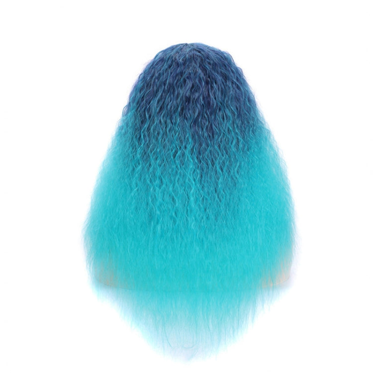 Matte Realistic Corn Perm Long Curly Hair Woolen Volume Wig Headgear(Malachite Green Gradient) - free shipping - PMC TechLife - Order now!