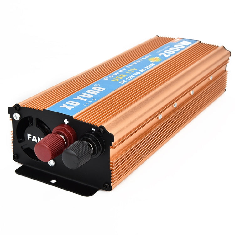 XUYUAN 2000W Inverter with USB Positive And Negative Reverse Connection Protection, Specification: Gold 24V to 220V - Modified Square Wave by PMC Jewellery | Online Shopping South Africa | PMC Jewellery | Buy Now Pay Later Mobicred