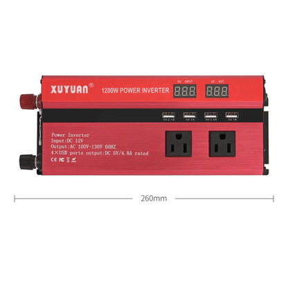 XUYUAN 1200W Car Inverter with Display Converter, US Plug, Specification: 12V to 110V -  by XUYUAN | Online Shopping South Africa | PMC Jewellery | Buy Now Pay Later Mobicred